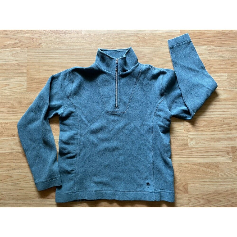 Tommy Bahama Mens Small Teal 1/4 Zip Pullover Long Sleeve Pullover EUC